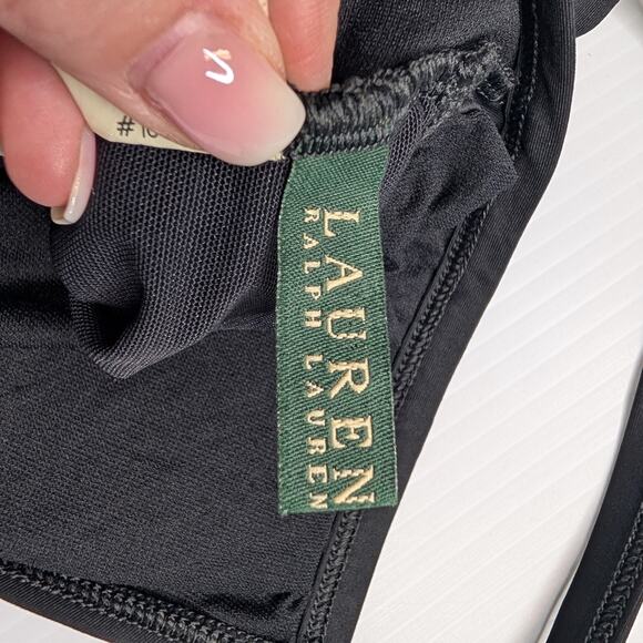 Lauren Ralph Lauren Faux Tankini Slimming Black One Piece Classic Swimsuit 8 - Picture 4 of 6